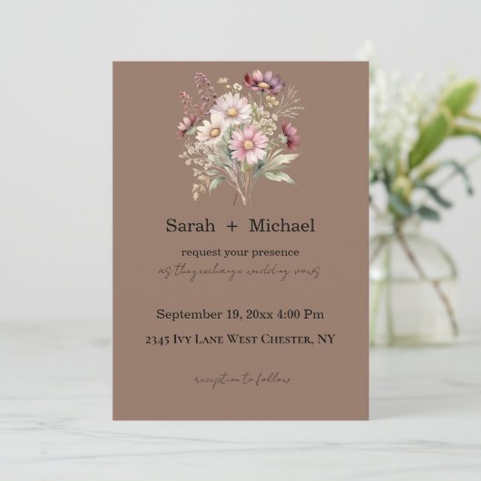 Spring Floral Wedding Invitation 招待状 (スタンド正面)