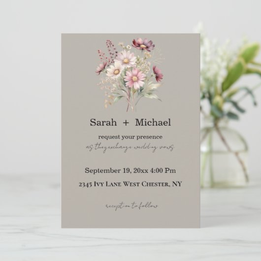Spring Floral Wedding Invitation 招待状 (スタンド正面)