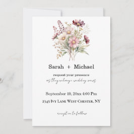 Spring Floral Wedding Invitation 招待状