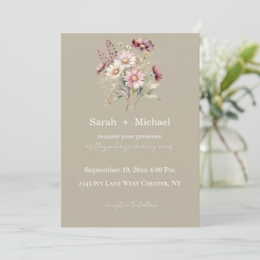 Spring Floral Wedding Invitation 招待状 (スタンド正面)