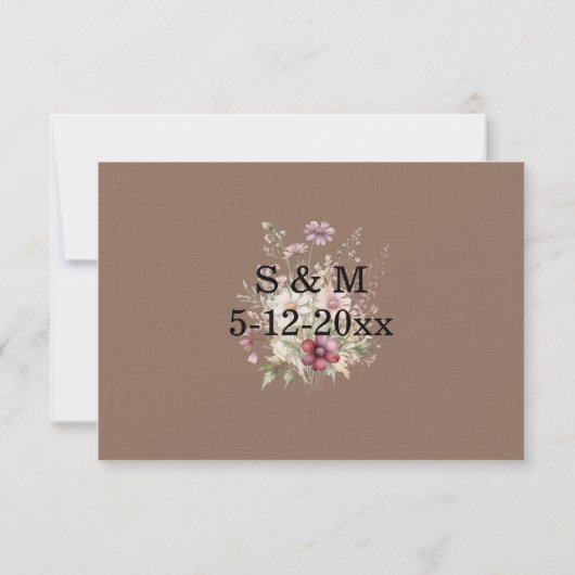 Spring Floral Wedding RSVP card (裏面)