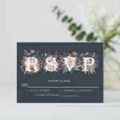 Spring Floral Wedding RSVP card (スタンド正面)