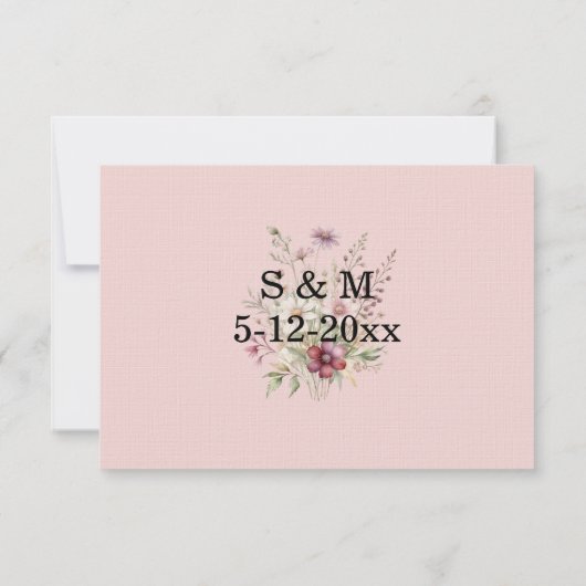 Spring Floral Wedding RSVP card (裏面)