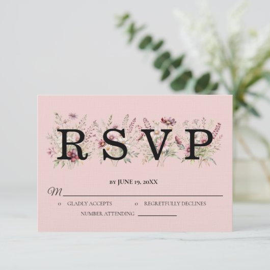 Spring Floral Wedding RSVP card (スタンド正面)