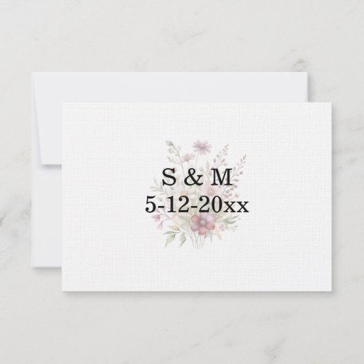 Spring Floral Wedding RSVP card (裏面)
