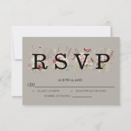Spring Floral Wedding RSVP card