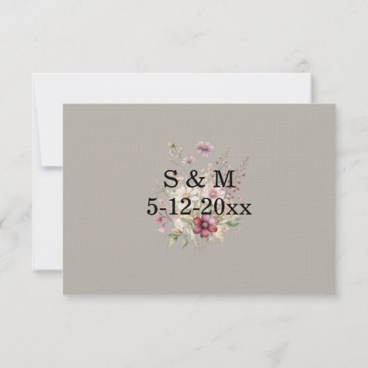 Spring Floral Wedding RSVP card (裏面)