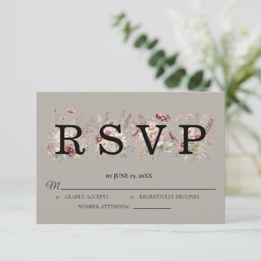 Spring Floral Wedding RSVP card (スタンド正面)