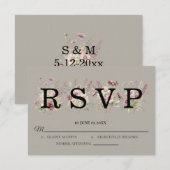 Spring Floral Wedding RSVP card (正面/裏面)
