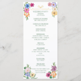 Spring Floral wildflower wedding program プログラム