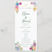 Spring Floral wildflower wedding program プログラム (正面)