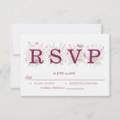 Spring Floral Wine Wedding RSVP card (正面)