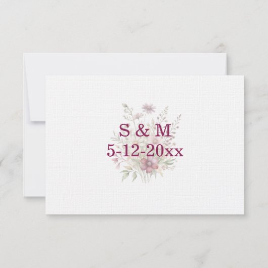 Spring Floral Wine Wedding RSVP card (裏面)