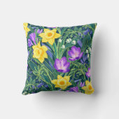 Spring Floral with Daffodils and Crocus Flowers クッション (裏面)