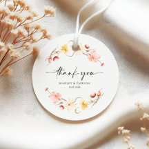Spring Floral Wreath Wedding Thank You Favor