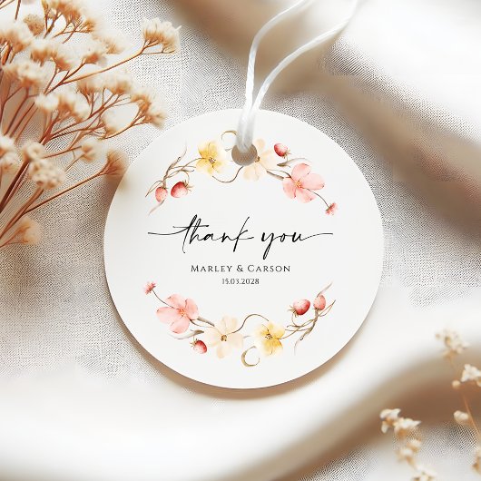 Spring Floral Wreath Wedding Thank You Favor フェイバータグ