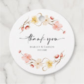 Spring Floral Wreath Wedding Thank You Favor フェイバータグ (正面)
