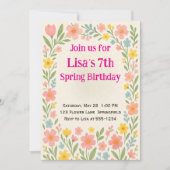 Spring Flower Birthday 招待状 (正面)