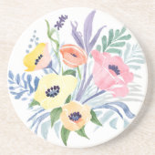 Spring Flower Bouquet | Pretty Floral Watercolor コースター (正面)