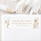 Spring Flower Easter Bunny Baby Shower  ラベル (インサイチュ)