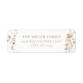 Spring Flower Easter Bunny Baby Shower  ラベル (正面)