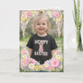 Spring Flower Happy Easter Personalized Photo カード (正面)