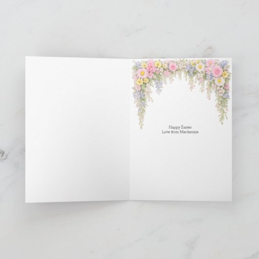 Spring Flower Happy Easter Personalized Photo カード (内部)