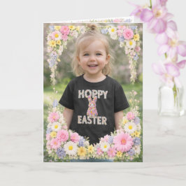 Spring Flower Happy Easter Personalized Photo カード