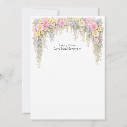 Spring Flower Happy Easter Personalized Photo 招待状 (裏面)