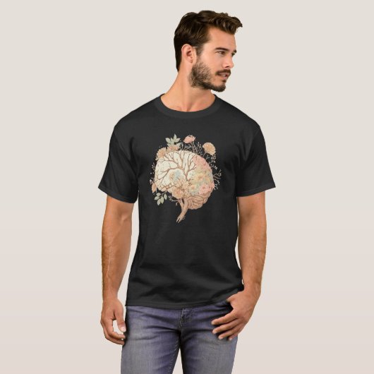 Spring Flower Neurologist Floral Brain Neuroscienc Tシャツ (正面フル)