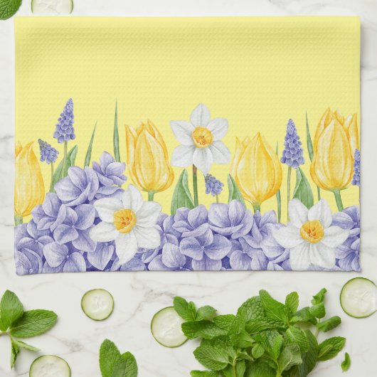 Spring Flowers  キッチンタオル (折り畳み)