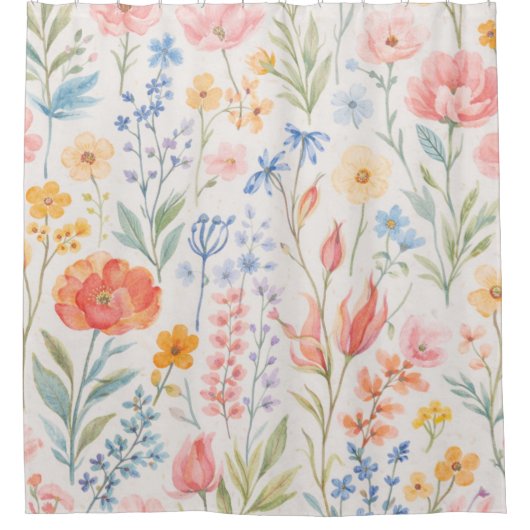 Spring Flowers シャワーカーテン (正面)