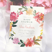 Spring Flowers | シンプル ガール ベビーシャワー お手頃価格