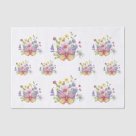 Spring Flowers & Butterflies Decoupage 薄葉紙