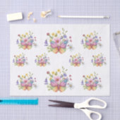 Spring Flowers & Butterflies Decoupage 薄葉紙 (クラフト)