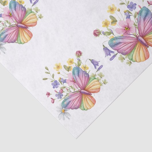 Spring Flowers & Butterflies Decoupage 薄葉紙 (詳細)