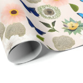 Spring Flowers Butterflies Design 296 Peach ラッピングペーパー (ロールコーナー)