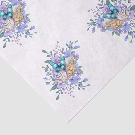 Spring Flowers, Butterflies & Sea Shells Decoupage 薄葉紙 (詳細)