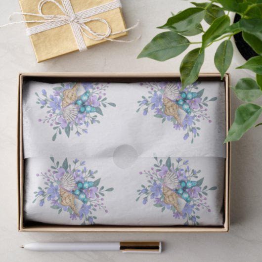 Spring Flowers, Butterflies & Sea Shells Decoupage 薄葉紙 (ギフト)