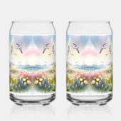 Spring Flowers by Lighthouse Coastal Cottage ガラス缶 (左)