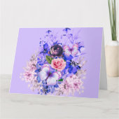 Spring Flowers in Bloom with Butterflies カード (正面)