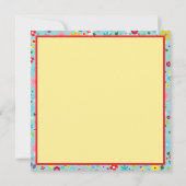 Spring Flowers on Aqua Blue Monogram ノートカード (裏面)