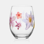 Spring Flowers Stemless Wine Glass ステムなしワイングラス (右)