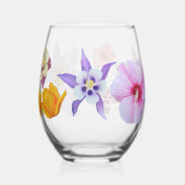 Spring Flowers Stemless Wine Glass ステムなしワイングラス (左)