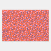 Spring Flowers Yellow Pink purp Botanical  Floral  ラッピングペーパーシート (正面2)