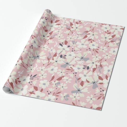Spring flowery pattern. Seamless floral background ラッピングペーパー (アンロールド)