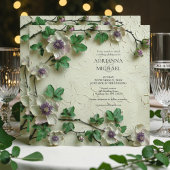 Spring Foliage Floral Wedding Invitation 招待状