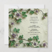 Spring Foliage Floral Wedding Invitation 招待状 (正面)