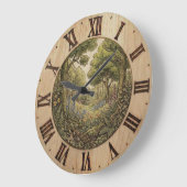 Spring Forest Wall Clock – Nature Decor ラージ壁時計 (傾斜)