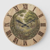 Spring Forest Wall Clock – Nature Decor ラージ壁時計 (正面)